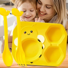 Дитячий столовий набір посуду "Бджілка" 50208-0100 Жовтий (WAN)