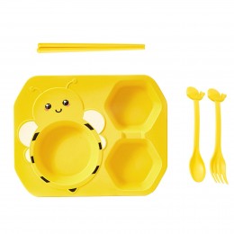 Детский столовый набор посуды "Пчелка" 50208-0100 Желтый (WAN)