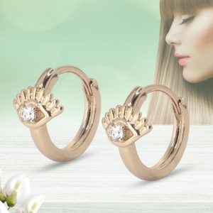 Серьги кольца с глазом "Никтос" в золотом цвете (TND)