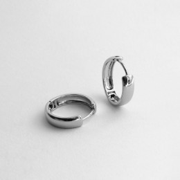 Серьги кольца "Начало" 1,8 см диаметр в серебряном цвете (TND)