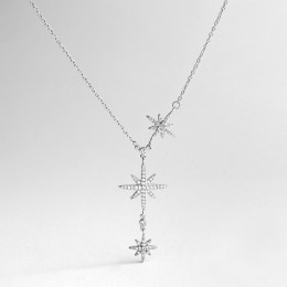 Цепочка с тремя звездами "Созвездие" в серебряном цвете (TND)