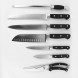 Набір кухонних ножів+кухонні ножиці на дерев'яній підставці 8 предметів Maestro MR-1423 (235)