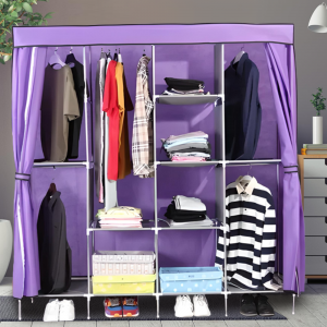 Тканевый складной шкаф органайзер Storage Wardrobe 88165  на 4 секции, Сиреневый (N-2)