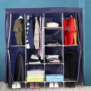 Тканинна складана шафа органайзер Storage Wardrobe 88165 на 4 секції, Синій (N-2)