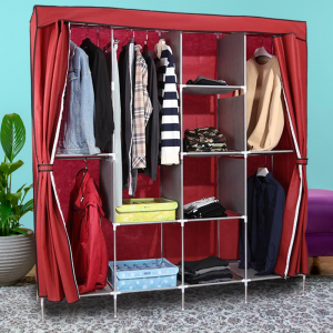 Тканинна складана шафа органайзер Storage Wardrobe 88165 на 4 секції, Бордовий (N-2)