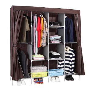 Тканевый складной шкаф органайзер Storage Wardrobe 88165 на 4 секции, Коричневый (N-2)