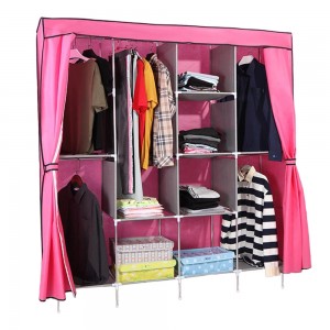 Тканевый складной шкаф органайзер Storage Wardrobe 88165 на 4 секции, Розовый (N-2)