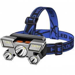 Акумуляторний універсальний вологозахисний світлодіодний ліхтар 5 Core Led Rechargeable Headlamp Синій (205)
