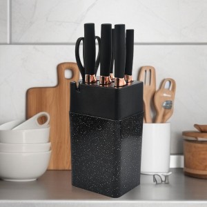 Набір кухонних ножів на підставці Knife Set MAG-709 із 7 предметів, Чорний (219)