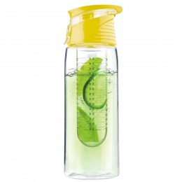 Спортивна фітнес-пляшка для води та напоїв з відділенням для фруктів Fruit Bottle 700 мл Жовтий