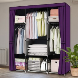 Тканевый складной шкаф HCX Storage Wardrobe CL-128, Фиолетовый (N-15)