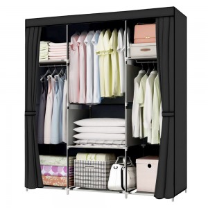 Тканевый складной шкаф HCX Storage Wardrobe CL-128, Черный (N-15)