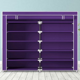 Тканевый шкаф для вещей и обуви T2712, 118х30х110 см, Фиолетовый (N-3)