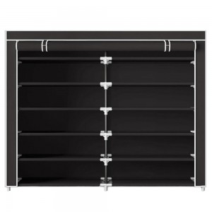 Тканинна шафа для речей і взуття T2712, 118х30х110 см, Чорний (N-3)
