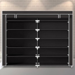 Тканинна шафа для речей і взуття T2712, 118х30х110 см, Чорний (N-3)