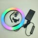 Кільцева кольорова LED SOFT RING LIGHT MJ-26 RGBW 26 см зі штативом 210 см селфі-лампа, підсвічування для фотографів блогерів, тіктокерів, візажистів