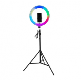 Кольцевая цветная LED SOFT RING LIGHT MJ33 RGBW 33 см и штатив 210 см