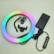 Кольцевая цветная LED SOFT RING LIGHT MJ30 RGBW 30 см + штатив 210 см, селфи-лампа, подсветка для фотографов блогеров, тиктокеров, визажистов со штативом в комплекте