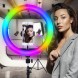 Кольцевая цветная LED SOFT RING LIGHT MJ33 RGBW 30 см селфи-лампа, подсветка для фотографов блогеров, тиктокеров, визажистов со штативом в комплекте