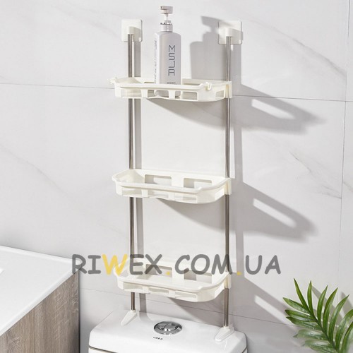 Полиця стелаж у ванну Portable Toilet And Bathroom Storage Rack 3 яруси, 88х30х14,5см, Білий (N-13)