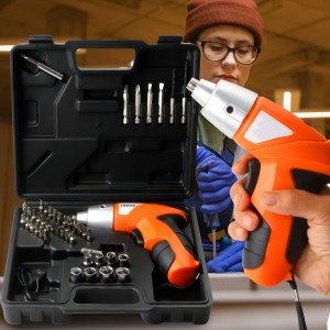 Аккумуляторный шуруповерт-отвертка с насадками и кейсом для хранения Tuoye Tools 45 предметов (AMN)