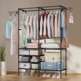 Напольная вешалка с полками для одежды и обуви Simple Coat Rack Double Row  8518, 108х45х173 (259)