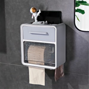 Настенный держатель для туалетной бумаги с полочкой Toilet Paper Holder Белый (212)