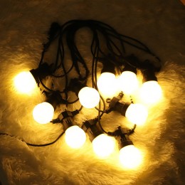 Гирлянда лампочки-шары, теплый белый свет 5 метров 10 ламп, матовая, водонепроницаемая SF-10 (259)