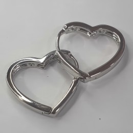 Женские сережки в форме сердца "Геометрия любви" серебряный цвет 