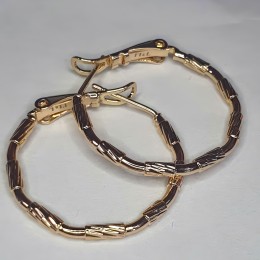 Жіночі сережки-кільця "Грані циліндра" золотий колір