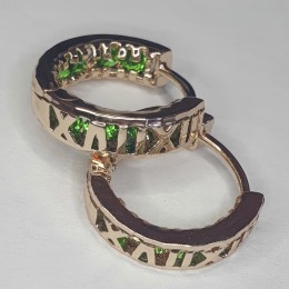 Женские сережки-кольца с цирконием "Вдохновение" золотой цвет 