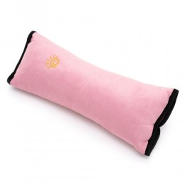 Компактная подушка-подголовник на ремень безопасности Розовая (219)