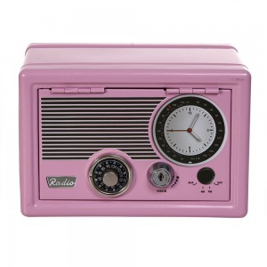Детский сейф Metal Safe Radio с ключом металлический, Розовый (626)