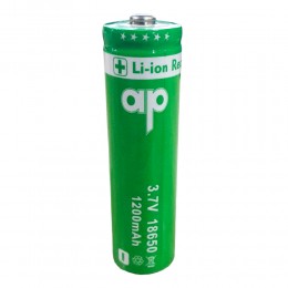Батарейка аккумуляторная AP 18650 li-ion, 3.7 В, 1200 мВт/ч, 2 шт. в кейсе