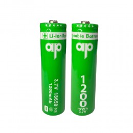 Батарейка акумуляторна AP 18650 li-ion, 3.7 В, 1200 мВт/год, 2 шт. в кейсі