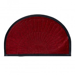 Килимок вхідний текстильний з гумовою основою  Т-113 півколо 75*45 см, Червоний