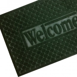 Килимок текстильний на гумовій основі Т-110 Welcome 60*40 см, Темно-зелений