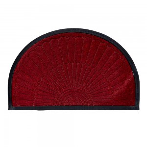 Килимок вхідний текстильний з гумовою основою  Т-112 півколо 60*40 см, Червоний