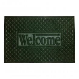 Коврик текстильный на резиновой основе Т-111 Welcome 75*45 см, Темно-зеленый