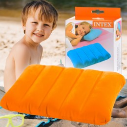 Детская надувная велюровая подушка  INTEX  6867643*28*9 см Оранжевая (LM)