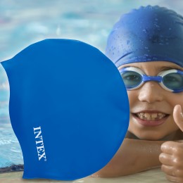 Універсальна силіконова шапочка для плавання від 8 років Intex 55991 Синій (LM)