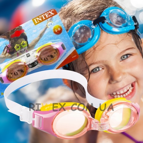 Дитячі водонепроникні окуляри для плавання INTEX 55601 3-8 років Червоний (LMр)
