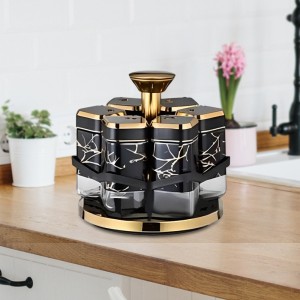 Органайзер для спецій BLACK-GOLD BSJ2509-1, 6 банок на підставці (259)