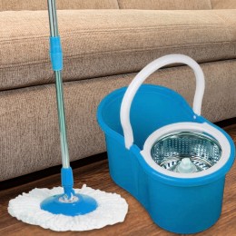 Комплект для уборки швабра с ведром и автоматическим отжимом Magic Mop Easy Life 360, Голубой (МА-234)