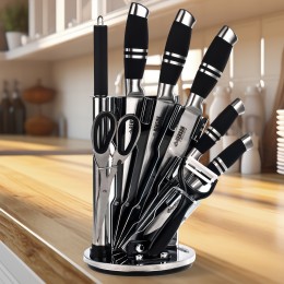 Набір кухонних ножів на підставці нержавіюча сталь Benson BN-402 8 предметів (BN)
