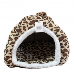 Домик флисовый для собак и кошек 0003, 35х40 см, Леопардовый (ВУ)