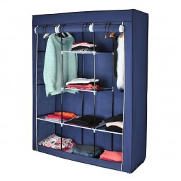 Текстильный шкаф Storage Wardrobe 88130 на 3 секции, 130 х 45 х 175 см, Синий (N-14)