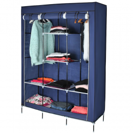 Текстильный шкаф Storage Wardrobe 88130 на 3 секции, 130 х 45 х 175 см, Синий (N-14)