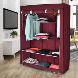 Текстильный шкаф Storage Wardrobe 88130 на 3 секции, 130 х 45 х 175 см, Красный (N-14)