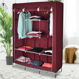 Текстильный шкаф Storage Wardrobe 88130 на 3 секции, 130 х 45 х 175 см, Красный (N-14)